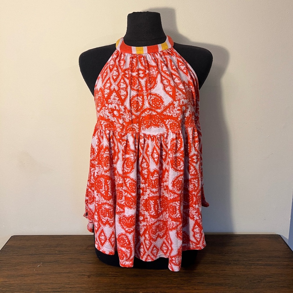 Free People Printed Halter tank top